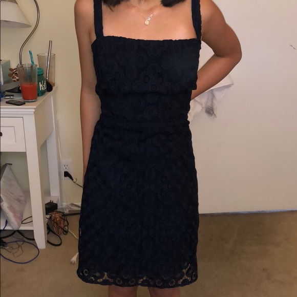 hollister navy blue lace dress - Picture 1 of 5
